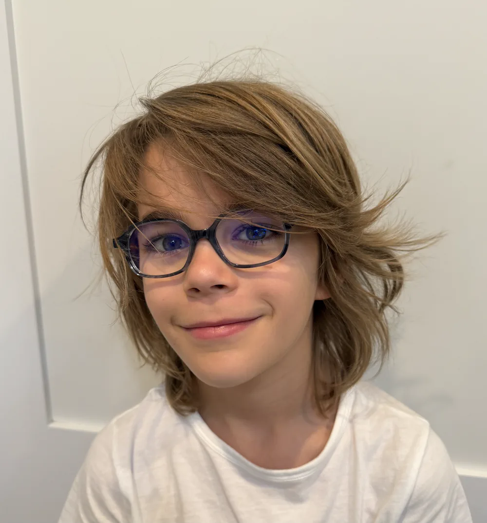 Matheo smiling during his visit to Opus 1 Music Studio.