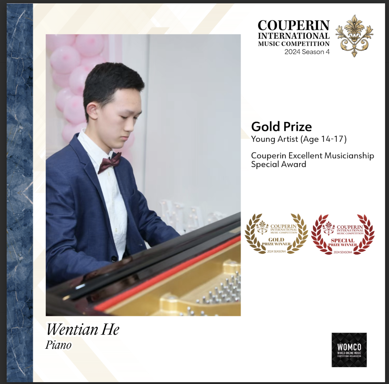 Wentian He - Gold Prize Winner